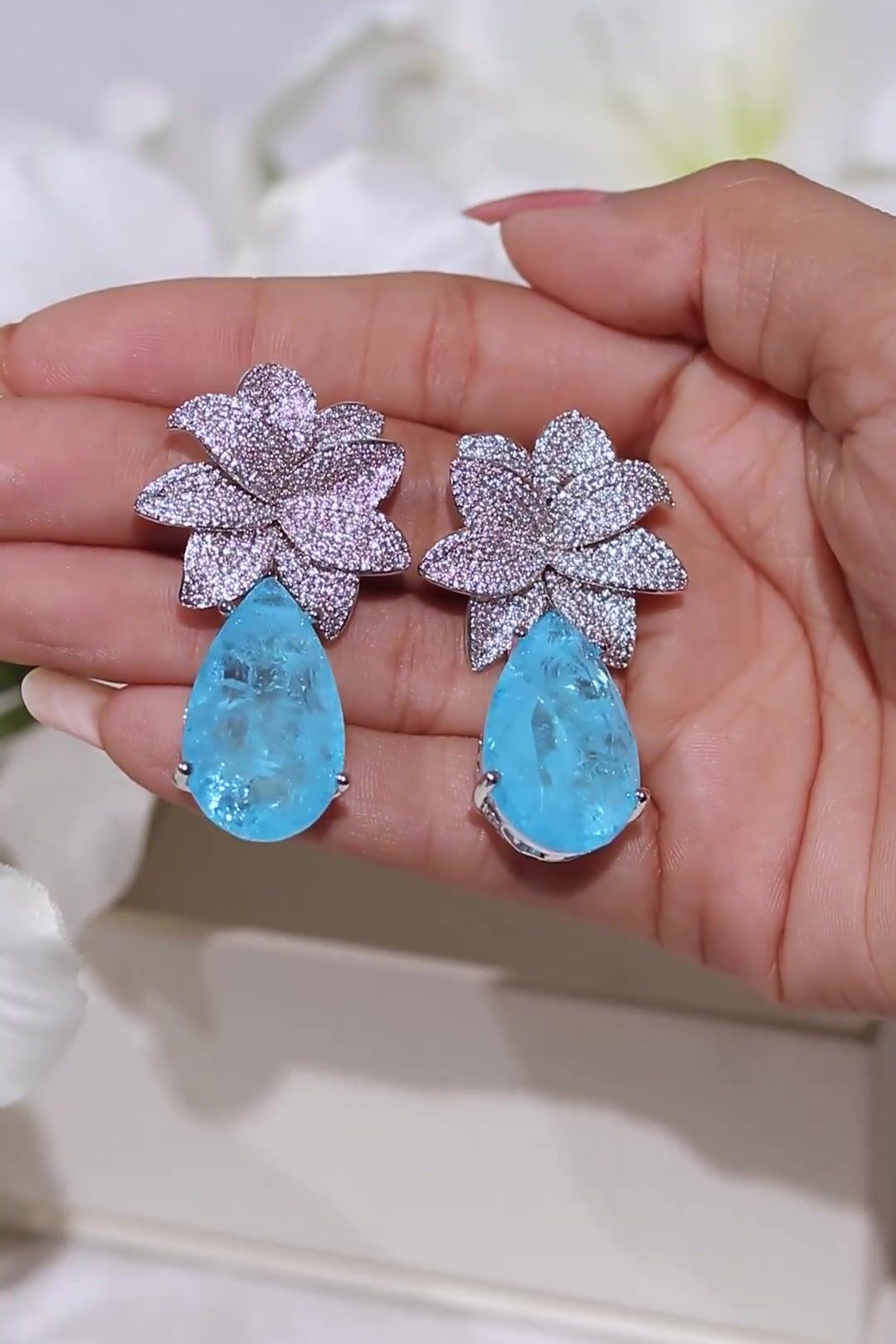 Elara Aquamarine Drop Earrings