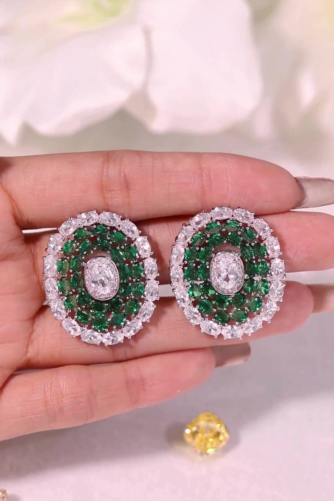 Ashley Emerald Green Stud Earrings