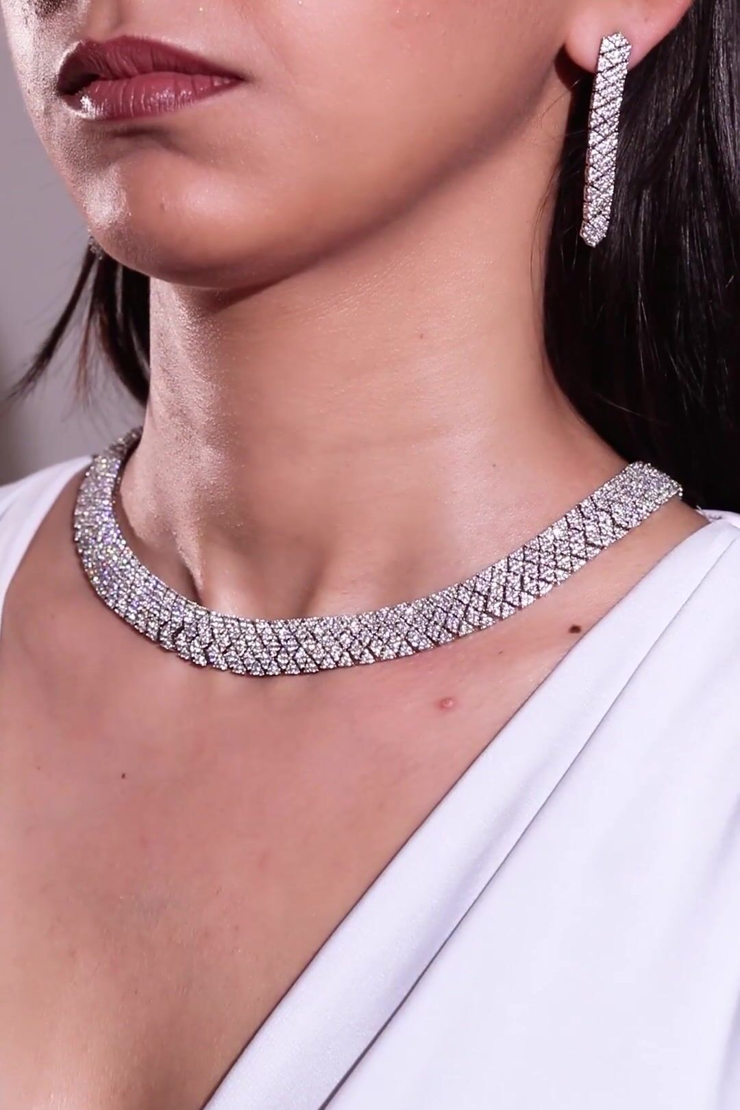 Lana White Diamante Necklace Set