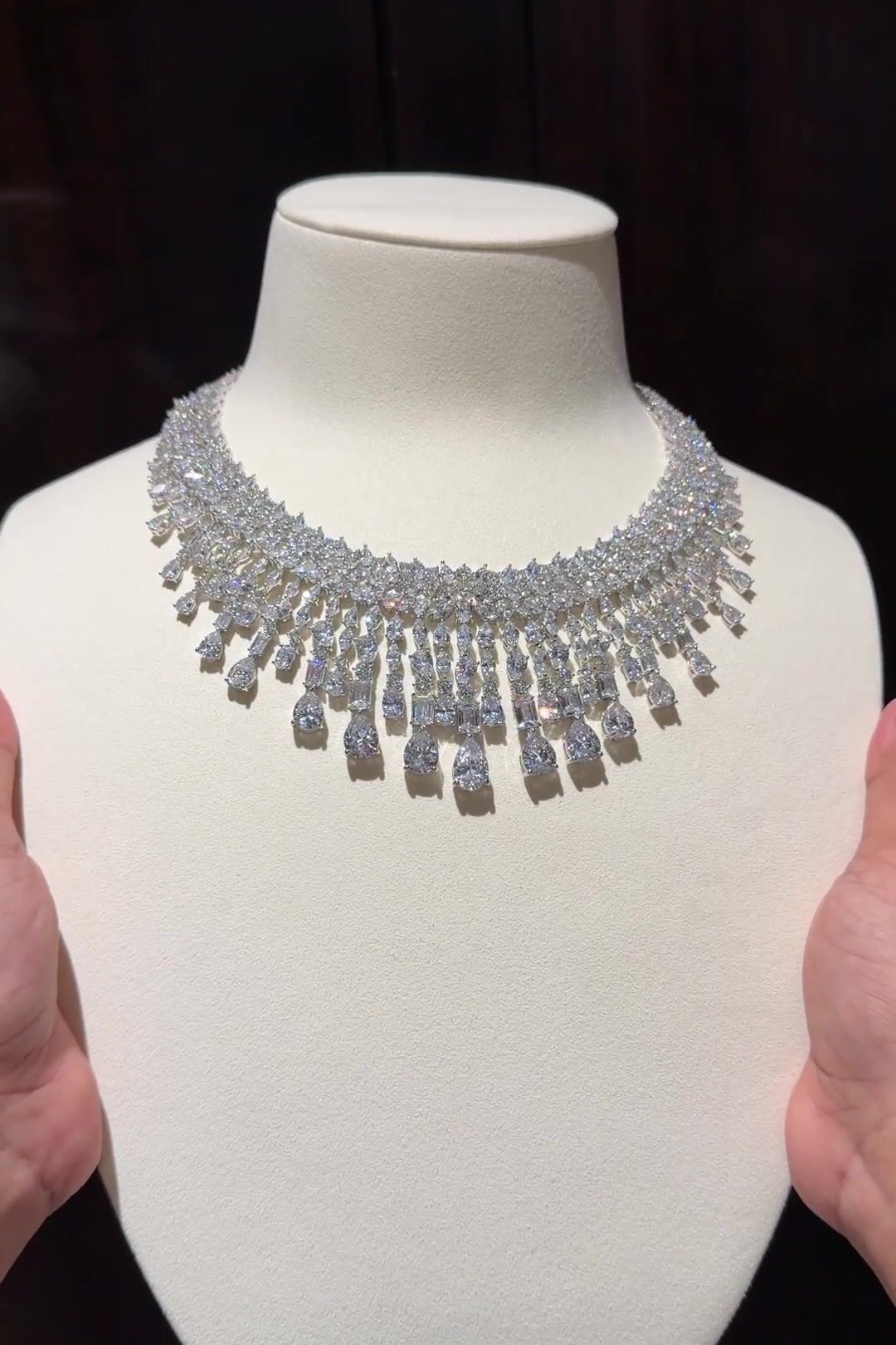 Kayra White Diamante Necklace Set