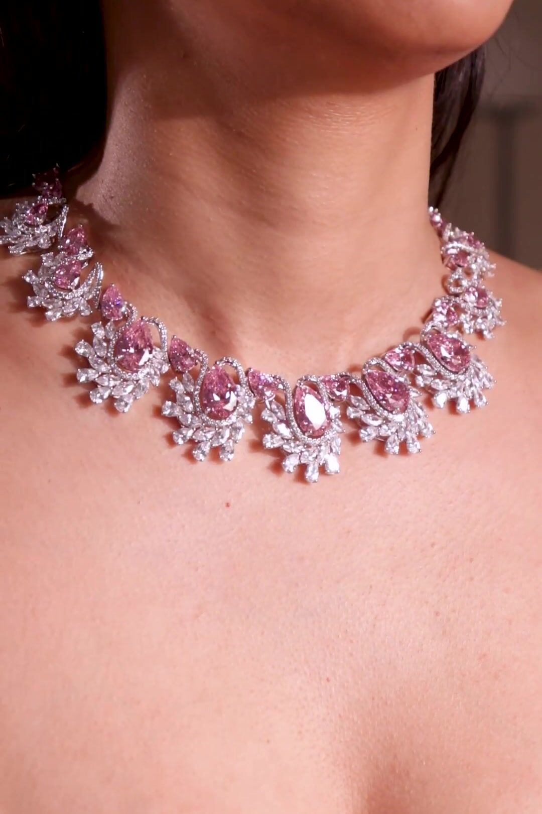 Lara Sapphire Pink Necklace Set