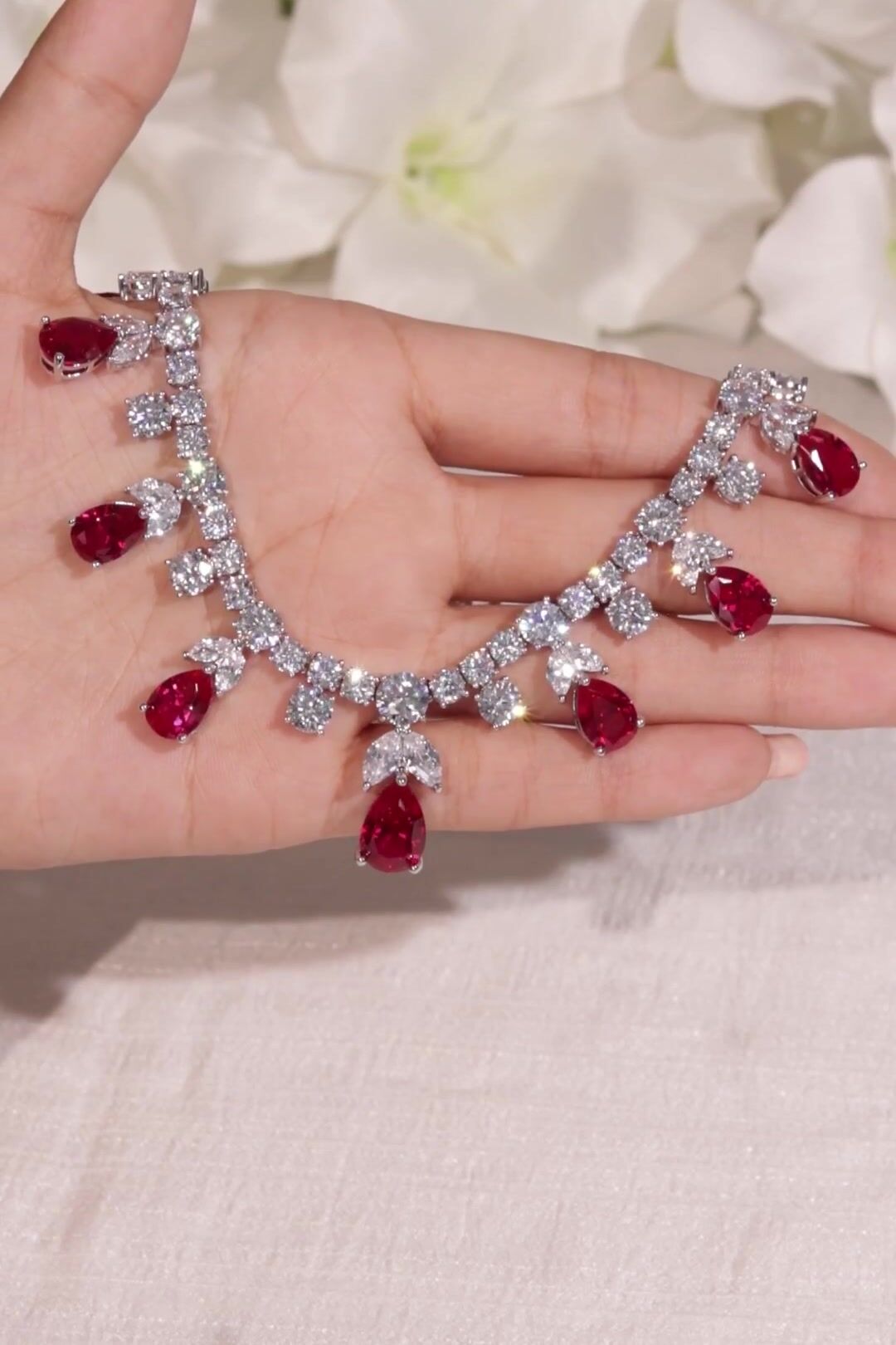 Belle Ruby Red Necklace Set