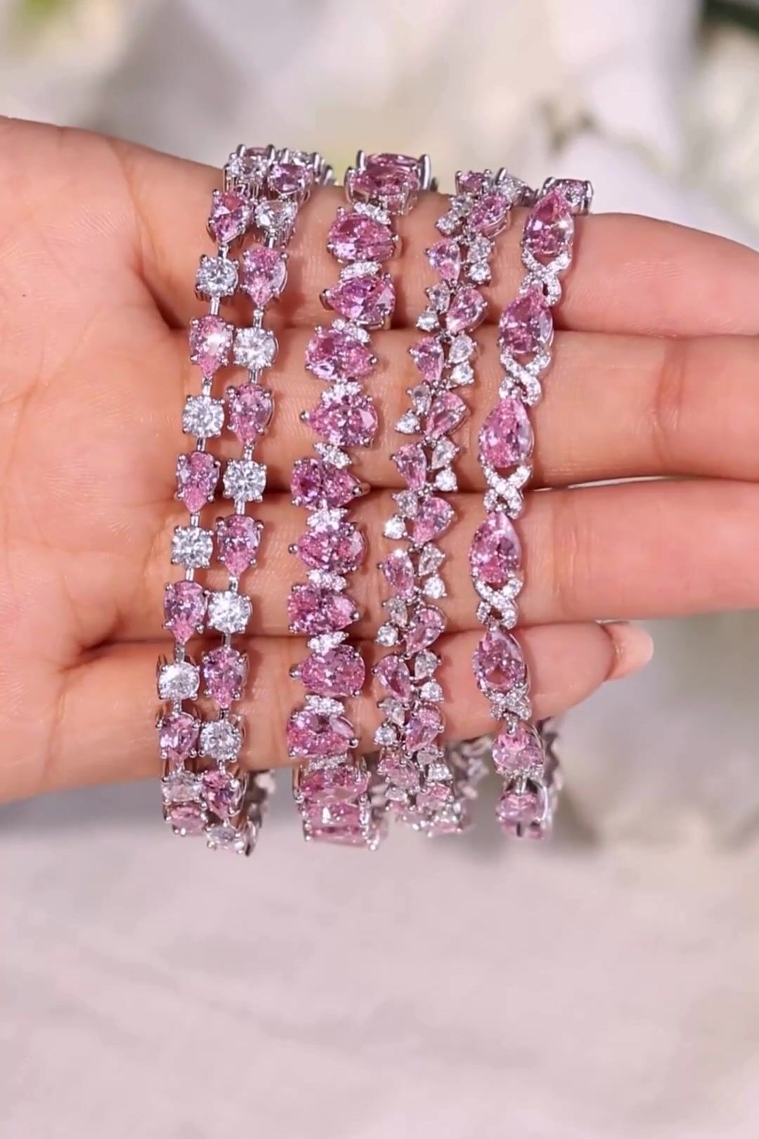 Viora Pink Tennis Bracelet