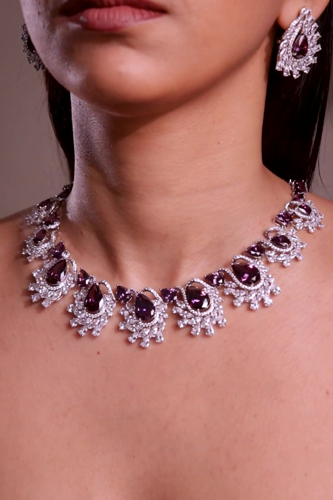 Lara Purple Necklace Set
