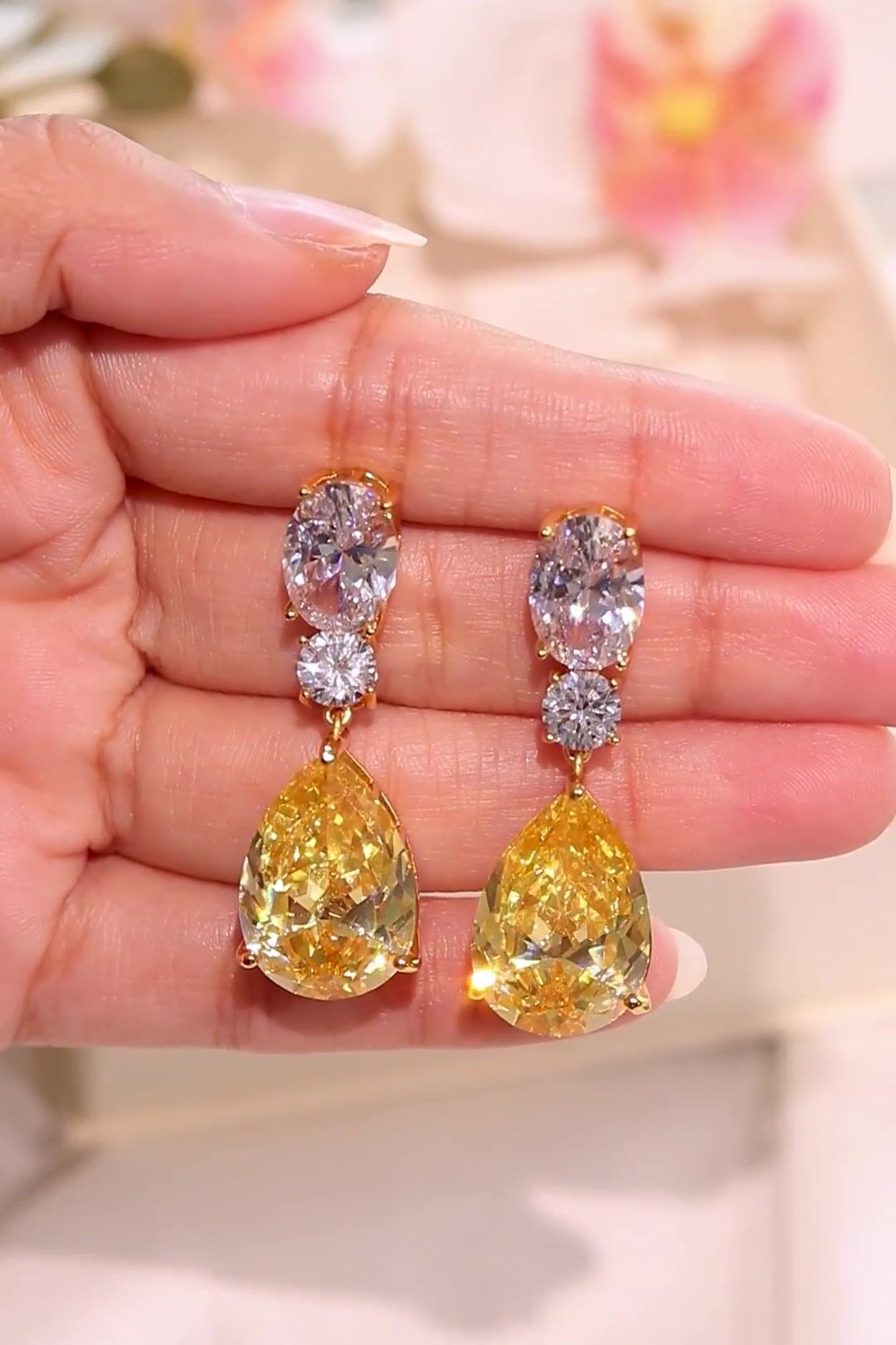 Calira Sapphire Yellow Drop Earrings