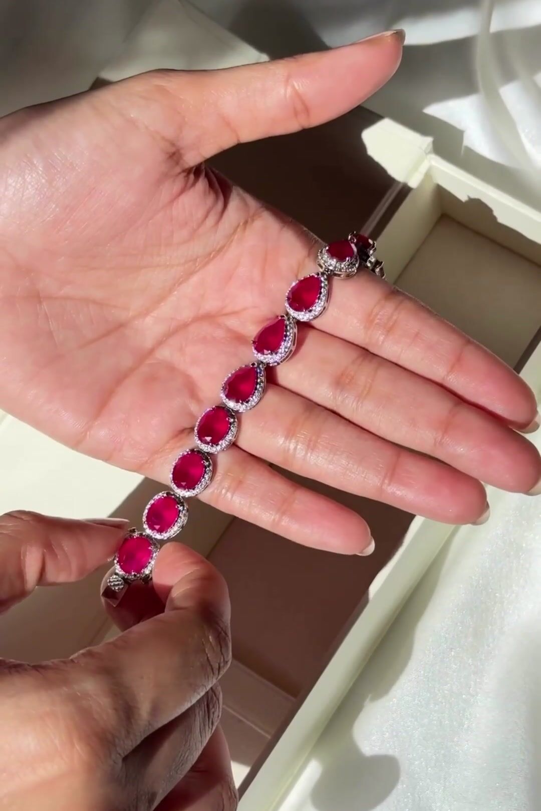 Orlena - Ruby Red Tennis Bracelet