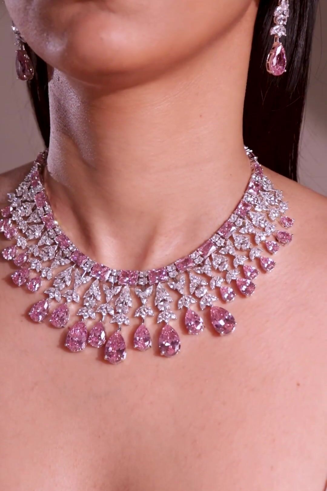 Nora Sapphire Pink Necklace Set