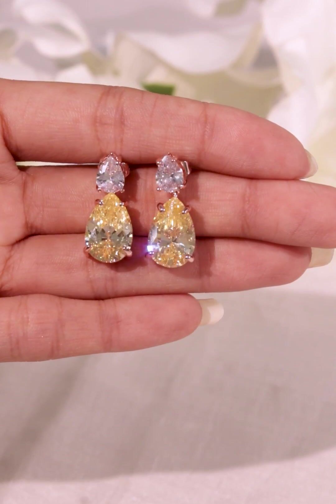 Orina Yellow Mini Drop Earrings