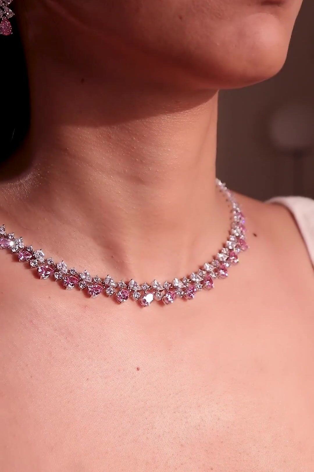 Noelle Sapphire Pink Necklace Set
