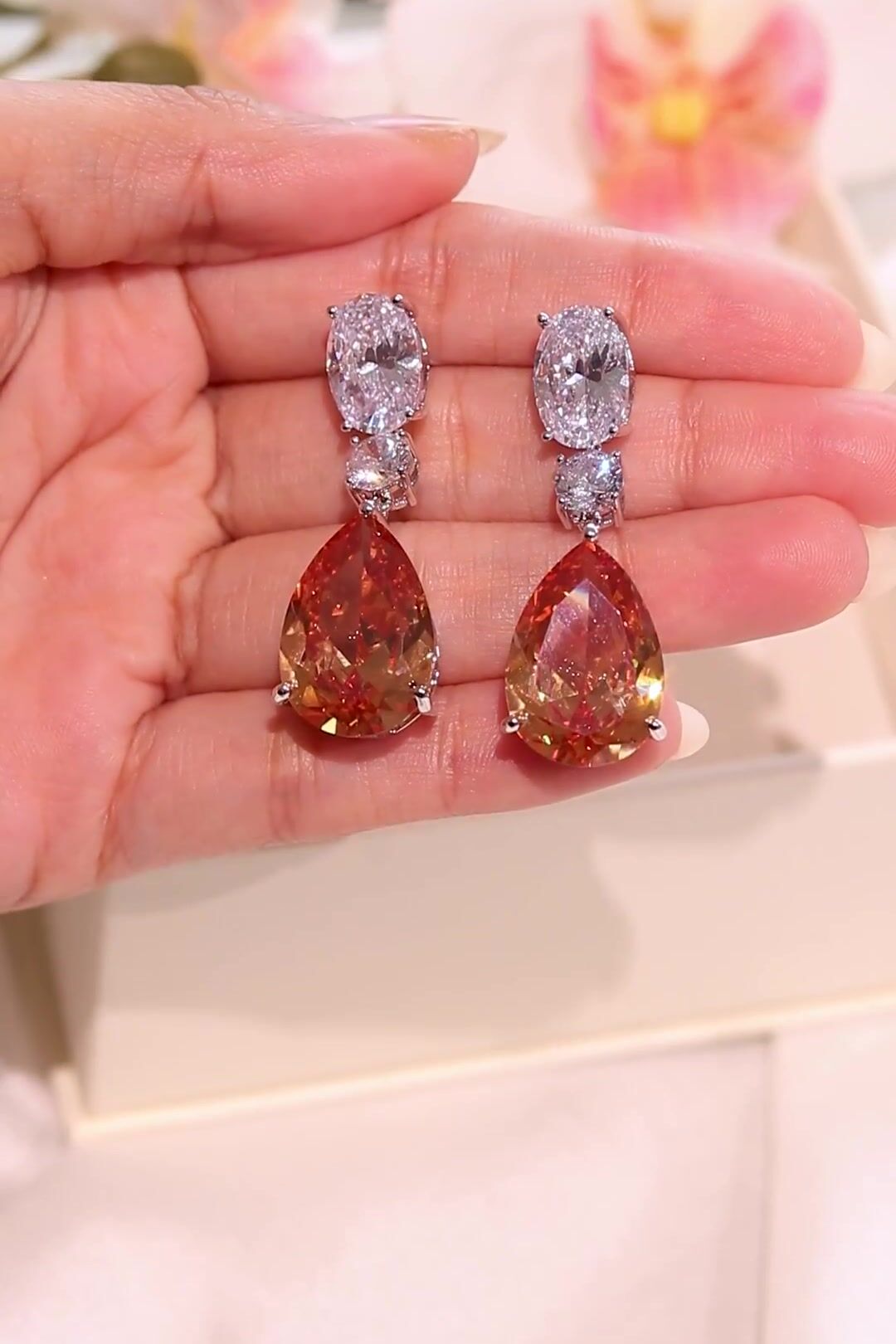 Calira Citrine Orange Drop Earrings