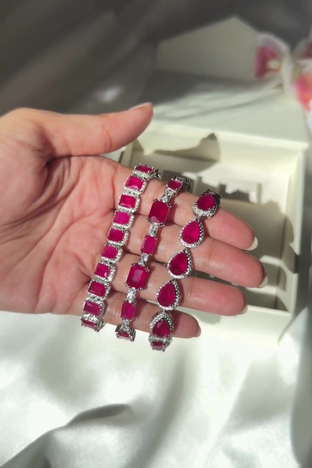 Kaira Ruby Red Tennis Bracelet
