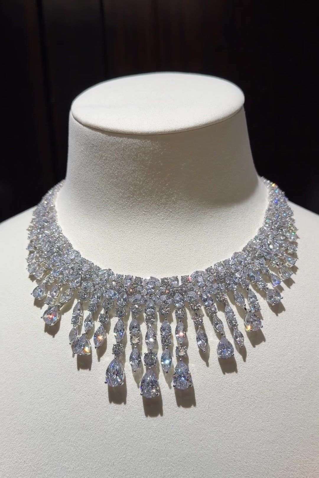 Natalie White Diamante Necklace Set